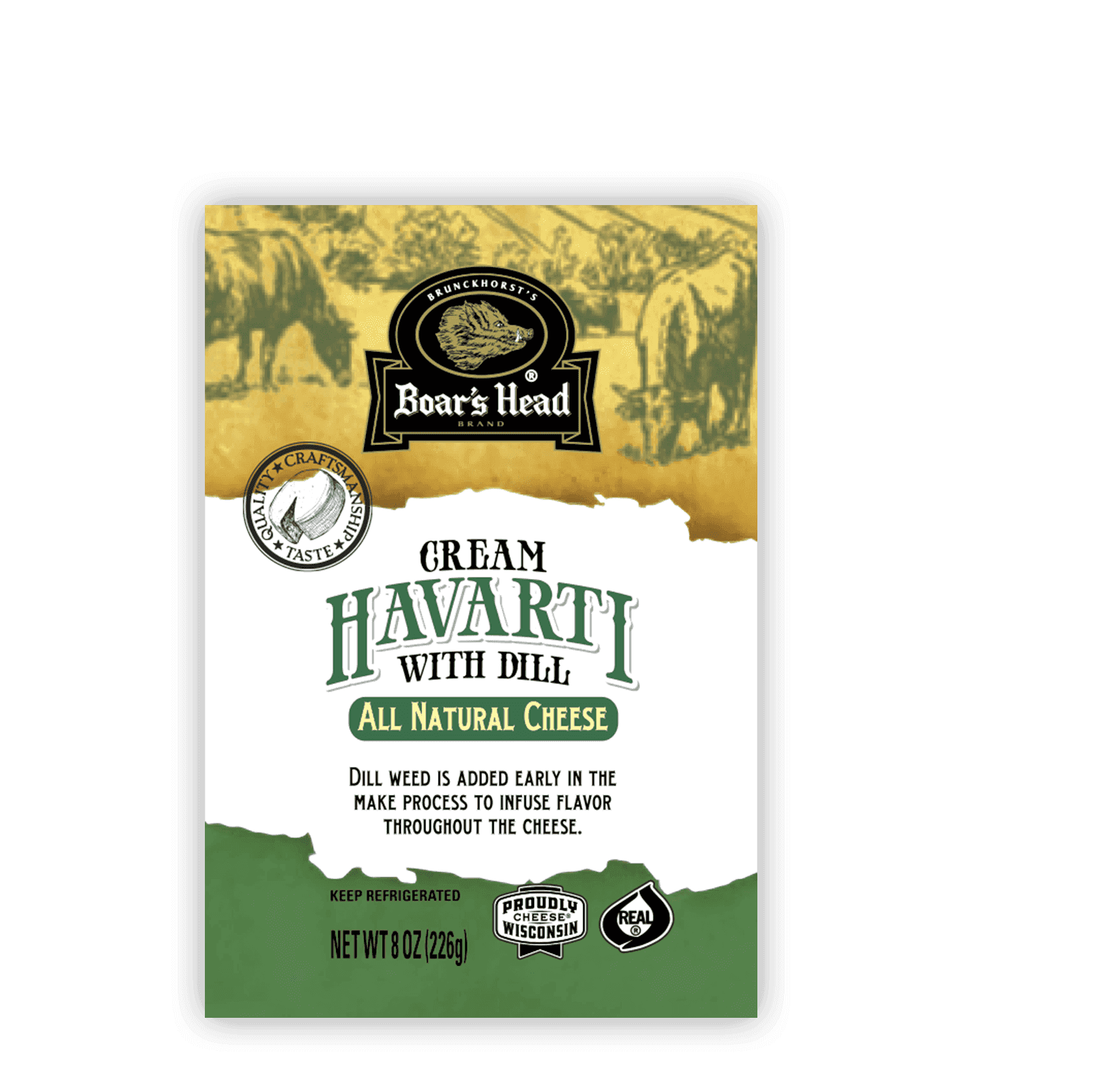 BOAR'S HEAD CREAM HAVARTI W/DILL PRE CUT