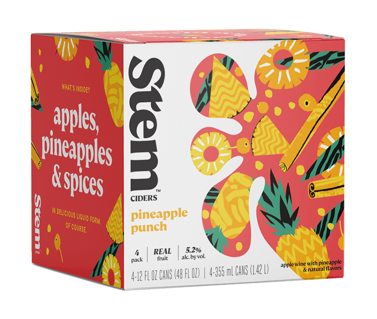 STEM CIDER PINEAPPLE PUNCH 4PK 12OZ
