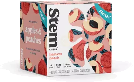 STEM CIDER HARVEST PEACH 4PK CAN 12OZ