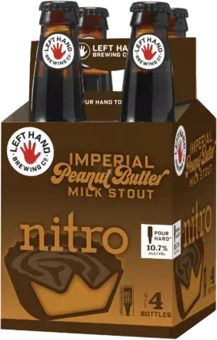 LEFT HAND IMPERIAL PEANUT BUTTER MILK STOUT NITRO 4PK 12OZ