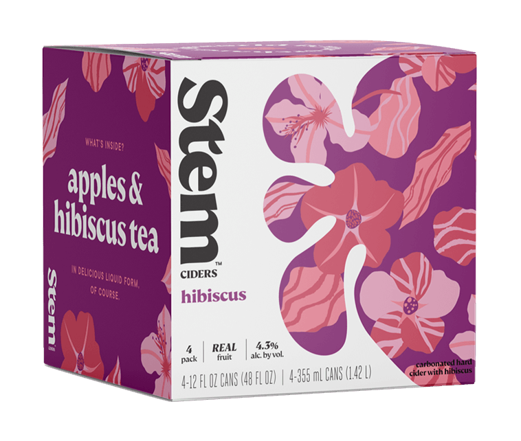 STEM CIDER HIBISCUS 4PK CAN 12OZ
