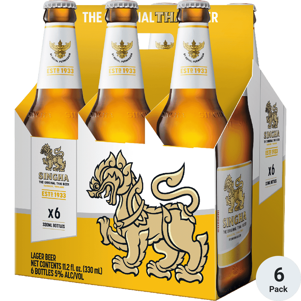 SINGHA THAI BEER 6PK BTL 12 oz 4-Pack