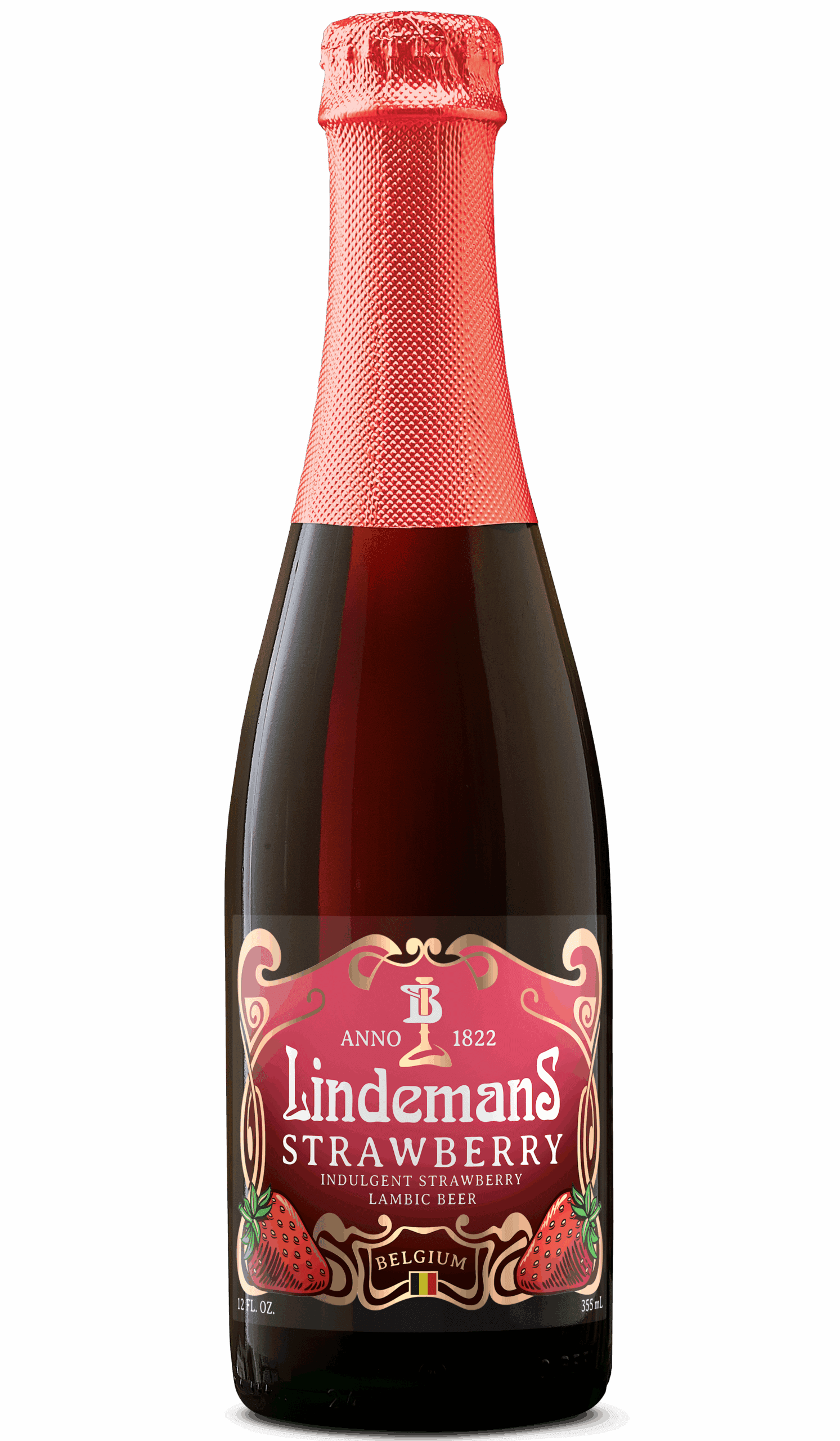 LINDEMANS BR STRAWBERRY 12OZ BOMBER 12 oz
