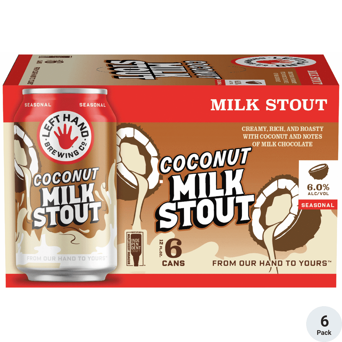 LEFT HAND COCONUT STOUT 6PK CANS 12OZ